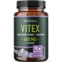 Vitex Chasteberry Supplement 600mg | 여성 호르몬 균형, 남성용, 남성용 정기적 인 & Hormonal Acne에 대한 Agnus Castus | 인증 글루텐 프리, 채식 | 90 캡슐, 3 월 공급