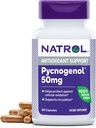 Natrol Pycnogenol 캡슐, 산화 방지제 보호, 보충교재는 세포질 산화와 나이 돌린 손상, 유럽 해상 소나무 껍질 추출물, 지원 순환, 50 mg, 60 조사에 대하여, 보호합니다
