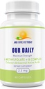 우리의 매일 Vites L-Methylfolate B Complex Cofactors & 정유 공장 (2.5mg) - 활동적인 Folate, 메틸을 꿴 B12 Methylcobalamin, B6 및 글리신 - 60 조사