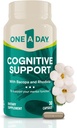 One A Day Cognitive Supplement - Bcopa와 남성과 여성을위한 두뇌 보충. 또한 Rhodiola, & Holy Basil, 30 캡슐 (포장 월병)