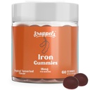여성과 남성을 위한 Droppels 철 Gummies 18mg – Vegan Plant-Based Iron Supplement | 지원 에너지 및 혈액 건강 | Pectin-Based, Non-GMO, 글루텐 & 젤라틴 무료 | 타마린 맛, 60 개
