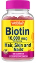 WellYeah 높은 효능 Biotin 10,000 mcg Gummies - 더 강한 머리카락, 피부 및 손톱 - Vegan-Friendly, Gluten-Free, Non-GMO 및 맛있는 Berry 맛 - 60 Gummies