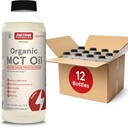 Jarrow Formulas Organic MCT Oil - 16 fl oz - 뇌 및 근육을위한 빠른 연료 - Caprylic (C8) + Capric Acid (C10) - Ketogenic Diet Friendly Supplement - Unflavored (12의 포장)