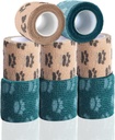 자동 접착 붕대 포장 - 개를위한 Vet Wrap No Chew - Wound Care, Paw Care, First Aid, Pet Birds Cat Horses 용 Vet Tape (2 인치, 8 롤, 8 색상)