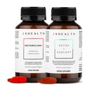 JSHealth Vitamin Bloating Bundle - Detox + Debloat Liver Health Formula & Metabolism+ 천연 에너지 지원 포함