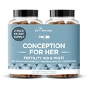 여성을위한 개념 불연성 보충제 - Aids Ovulation, Hormonal Balance, & Regular Cycles - Myo-Inositol, Folate, Folic Acid, Vitex와 Prenatal 비타민 지원 - 120 채식 소프트 캡슐