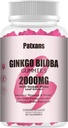 1 팩 2000mg Ginkgo Biloba Gummies - Ginkgo Biloba는 뇌 건강 지원, Mood 및 초점, 에너지, 성인, 딸기 풍미, 60 조사를 위해 보충합니다