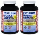 Yerba Prima Psyllium Husk Caps - 180 캡슐 (팩 2) - 삼키기 섬유 보충 - 콜론 클렌징 - Gut Health - Non-GMO 글루텐 무료