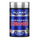 ALLMAX Essentials Ashwagandha KSM-66 (60 Veggie Cap) - 근육 강화 및 회복 증가 - 비 GMO, 글루텐 무료 - 30 서빙