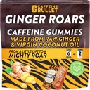 Ginger Roars - Caffeine Ginger Chews - 12 Caffeine Candies 각각의 33mg Caffeine 와 Delicious 자연 꿀 Ginger Flavour & Fiery hint. 식물 기반 에너지 샷, 성인을위한 Vegan 건강한 간식.