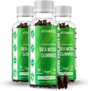 Vitamatic 3 팩 아일랜드어 바다 Moss Gummies- 3000mg는 서빙 당 동등합니다 ( 추출물 132.5 mg에서) - 60 Ct - Bladderwrack & Burdock 뿌리로 만드는 - Thyroid, 에너지, 면역 지원을위한 Seamoss 보충