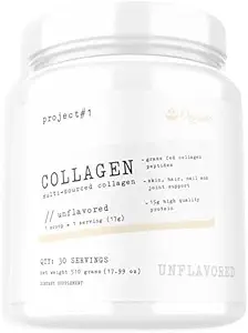 Project #1 Nutrition Multi-Sourced Collagen Powder | 피부, 모발, 손톱 및 관절에 대한 잔디 볶음 콜라겐 펩타이드 | 가수 분해 콜라겐 & 15g Protein Per Serving -Irish Cream - 여성 및 남성용 콜라겐