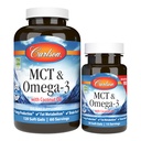 Carlson - MCT & Omega-3의 야자열매 기름, Caprylic & Capric 산, EPA & DHA의 에너지 생산, 뚱뚱한 대사 & 뇌 건강, 120+30 Softgels