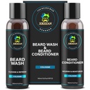 XIKEZAN Beard Wash & Beard 컨디셔너 Natural Softener Set w/Argan & Jojoba Oils Smooth & Strengthens Christmas Stocking Stuffers 아버지의 날 선물 남자 아빠 Boyfriend 남편