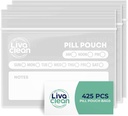 LivaClean 425 팩 업그레이드 된 두께 알약 파우치 여행 - 알약 가방, 여행을위한 의약품 가방