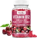 비타민 B12 Complex 5000 mcg 메틸 B12, Adenosyl B12 & Hydroxy B12, Coenzyme Q10와 더불어, Folate, 비타민 C, 에너지 지원을 위한 Chewable B 12, 대사, 뼈 건강 - 체리 풍미