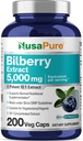 NusaPure Bilberry 추출물 5,000mg 200 채식 모자 (비 GMO, 채식주의자)