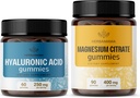 HERBAMA Hyaluronic 산과 마그네슘 장비 - 250 mg Hyaluronic 산 & 400 mg 마그네슘 구연산염 Gummies의 뭉치 - 채식주의자, 비 GMO, 젤라틴 자유로운 - 2 팩