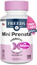 FREEDA Mini Prenatal Vitamin - Kosher Prenatals -Tiny Easy to Swallow Tablets - 철, Prenatal Folic Acid/Folate, 비타민 D - 임신 한 여성을위한 전 Natal Multivitamin (120)
