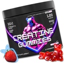 남성용 L-Carnitine과 Creatine Gummies - 서빙 당 5g Creatine Monohydrate | 근육 성장 지원 | 복구 | 내구력 | 힘과 운동 성능 | 설탕 무료 | Vegan | 5000mg