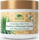 Manuka 꿀 Eczema 크림 습기를 공급 로션 치료 Psoriasis 구호 - Itchy, 드라이 스킨 Rash Ointment - 아기, 어린이, 성인을위한 소싱 Moisturizer - 고강도 바디 & 페이스 크림 2oz