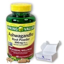 Ashwagandha- 500mg 뿌리 분말, 60 캡슐 (팩 1)