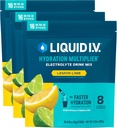 Liquid I.V.® Hydration Multiplier - 레몬 라임 | 일렉트로테 파우더 음료 믹스 | 3 팩 (48 인분)