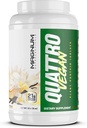Magnum Nutraceuticals Quattro Vegan Protein Powder, Vanilla 2lb - 근육 성장 및 회복을위한 프리미엄 공장 기반 단백질 분말 절연