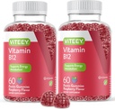 비타민 B12 Gummies -인지 지원 및 에너지 Gummies - Vegan, 젤라틴 무료, 글루텐 무료 - 60 개