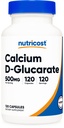 Nutricost 칼슘 D-Glucarate 500mg, 120 캡슐 - 글루텐 무료, 비 GMO, 채식 친화적 인