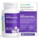 NatureCity TrueResveratrol – 75mg Trans-Resveratrol (98 % Pure Veri-te), Immune, Bone & Cognitive Health 용 Resveratrol 보충 및 노화 방지 지원 | 60 Veggie 캡슐