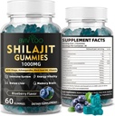 Men & Women을위한 Shilajit Gummies - 85 + Trace Minerals & Fulvic Acid의 Sugar-Free Shilajit Supplement Rich, 에너지 제공, 두뇌 및 면역 지원 - 60 Gummies