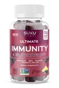 SUKU 비타민 - 궁극적 인 면역 - Immune 지원을위한 Elderberry Echinacea 및 Propolis Gummies, Chew에 쉬운 - 비 GMO, 글루텐 설탕 무료 - 석류 맛 거미 비타민, 50 조사