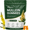 Mullein Gummies, 매일 호흡 건강 Gummies, 1000mg Mullein 잎 허브 추출물, 배 풍미, Lung 건강 & Sinus 기복 (30 일 공급)
