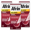 AFRIN No Drip Original Nasal Mist Triple Pack, Non-Drowsy, Nasal Congestion 및 Sinus 압력 릴리프, 성인 및 어린이 6 및 노인, .5 fl oz (포장 3)