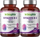 biophix 비타민 K2 MK-4-100 mcg 200는 Alfalfa 2 팩을 가진 모자 - 강한 뼈 면역력을 지원합니다