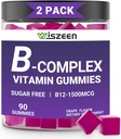 설탕 비타민 C를 가진 자유로운 비타민 B 복합체 Gummies, 여자를 위한 메틸을 입힌 B 복합체 비타민, 남자 & 성인 - B12, B1, B2, B3, B5, B6, B7, B9 - 에너지 면역 지원을 위한 비타민 B 복합체 보충교재