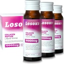 Losoki 액체 교원질 펩티드 음료 - 비타민 C, 우수한 혼합을 가진 10000mg 가수분해한 바다 교원질 펩티드는, 건강한 머리 피부 못 합동 뼈, (1개의 상자, 10의 병)를 승진시킵니다