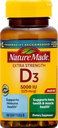 여분 힘 비타민 D3 5000 IU (125 mcg), 180 Softgels 가치 크기, 높은 힘 비타민 D 도움 지원 면역력, 강한 뼈 및 이, & 근육 기능