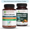 건강한 뼈, 합동 및 전반적인 웰빙을 위한 순수한 영양 매우 칼슘 1000mg 및 전체적인 음식 Mens Multivitamins 1500mg. 울트라 칼슘 90 탭 + 남성 멀티비타민 60 탭.