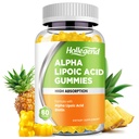 알파 Lipoic 산성 Gummies Biotin, 산화 방지제, 뇌 건강 및 Nerve 지원, 파인애플 맛, 설탕 무료, 60 Chews를 위한 높은 흡수 Chewable ALA 보충교재를 가진 1000Mg