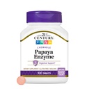 21세기 Papaya Enzyme Chewable (100 개), Papaya & Pineapple Digestive Enzymes for Gut Health, Tropical flavor, Non-GMO, Gluten-Free, 추가 소금, 인공 풍미
