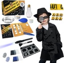 Spy Kit for Kids Detective Outfit 지문 장난감 선물 5 6 7 8 9 10 11 세 소년 소녀 조사 역할 놀이 드레스 의상 교육 과학 비밀 에이전트 손가락 인쇄 식별