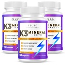 ZELSO (3 팩) K3 여성과 남성, K3 무기물 알약 - K3 소금 무기물, 비타민 + K3 캡슐 보충 Keto 체중 감소 - 3 개월 공급
