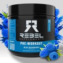 Rebel SupplementsTM 블루 레이즈로드 사전 운동 | 극단적 인 펌프, 레이저 초점, 인산 에너지 | 7000mg L-Citrulline, 4000mg Beta Alanine, 1500mg Nitrosigine®, 350mg Caffeine | 50 서빙