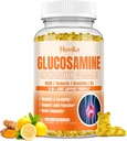 Glucosamine Chondroitin MSM Gummies 1500mg - Turmeric, Boswellia, 비타민 D3, Hyaluronic 산, 산화 방지제, 성인, 남자 & 여자 Vegan, 60 Gummies를 위한 면역성이 있는 지원을 가진 합동 지원 보충교재