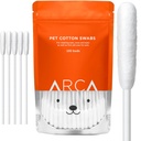 개와 고양이를위한 코튼 Swabs - 고양이 & 개 귀 클리너 롱 코튼 Swab - 여분의 긴 스틱, 고양이 & 개 귀 청소 키트, 애완 동물을위한 다목적 애완 동물 코튼 Swabs (100 Buds)