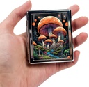 8-Compartment Pill Box 주최자 휴대용 및 세련된 의학 케이스, Medication 용 다목적 저장 - 이상적인 여행 액세서리 및 독특한 선물 아이디어 (Enchanted Mushroom Forest)