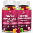 크레아틴 Monohydrate Gummies - 남자 & 여자를 위한 5g, 근육 이익, 근육 힘, 에너지 부스트 및 근육 건축업자, 설탕 자유로운, 채식주의자를 위한 160 조사 및 크레아틴 Chewable 보충교재