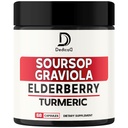 11in1 Graviola Soursop 캡슐 - Elderberry, Turmeric, Ginger, Milk Thistle, Cranberry 및 기타 혼합 - 긍정적 인 무드, 면역 체계 및 바디 관리 지원